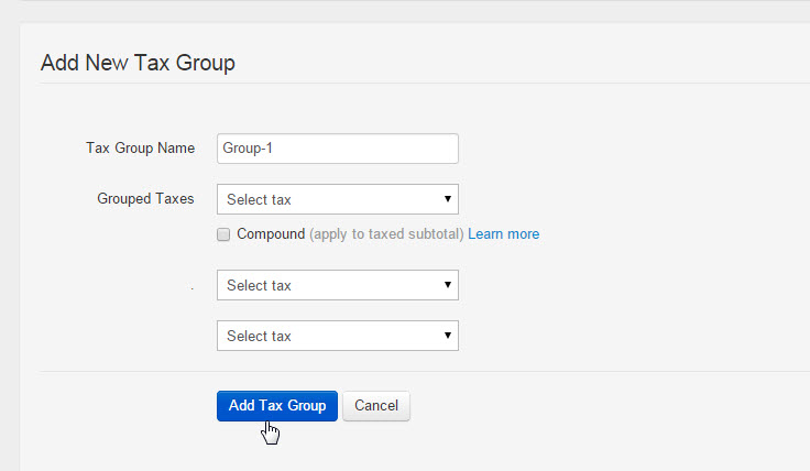 how to group multiple taxes shoptree