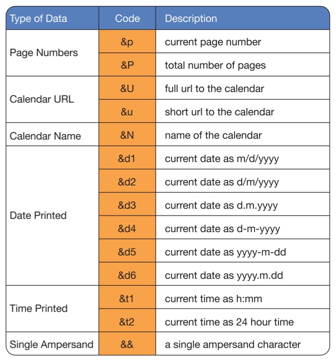 customize your calendar printout with print codes keep share calender print out
