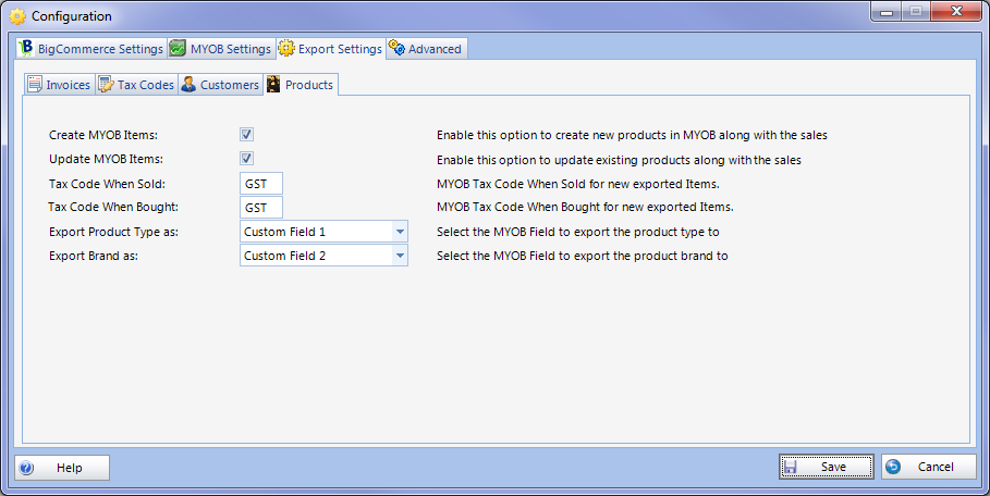 Product Settings Configuration Export Products Setup.png